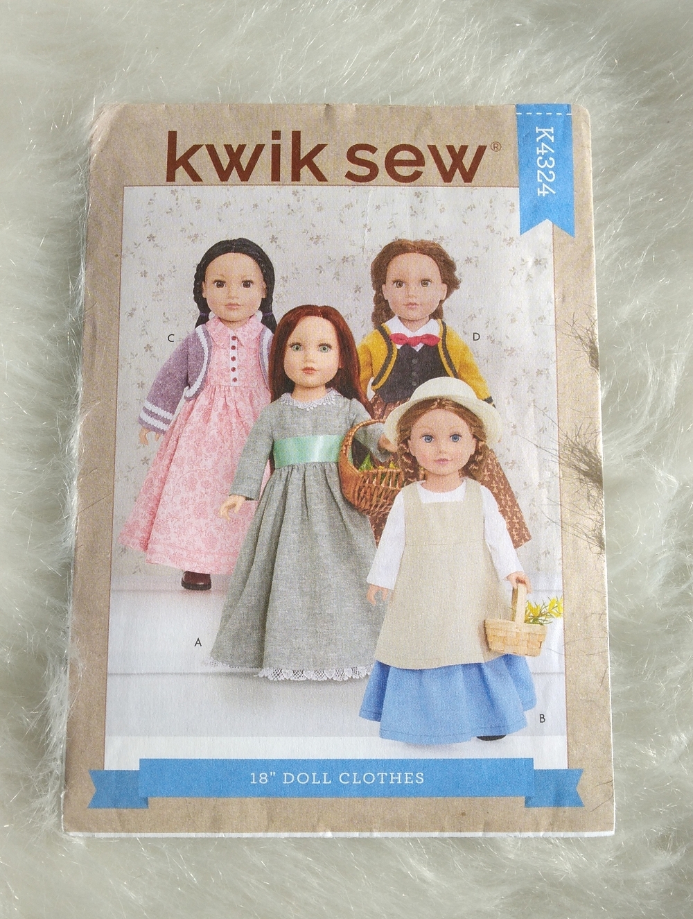 KWIK SEW K4324 American Girl Doll Sized Historical Style Clothes Fit AGD & 18"